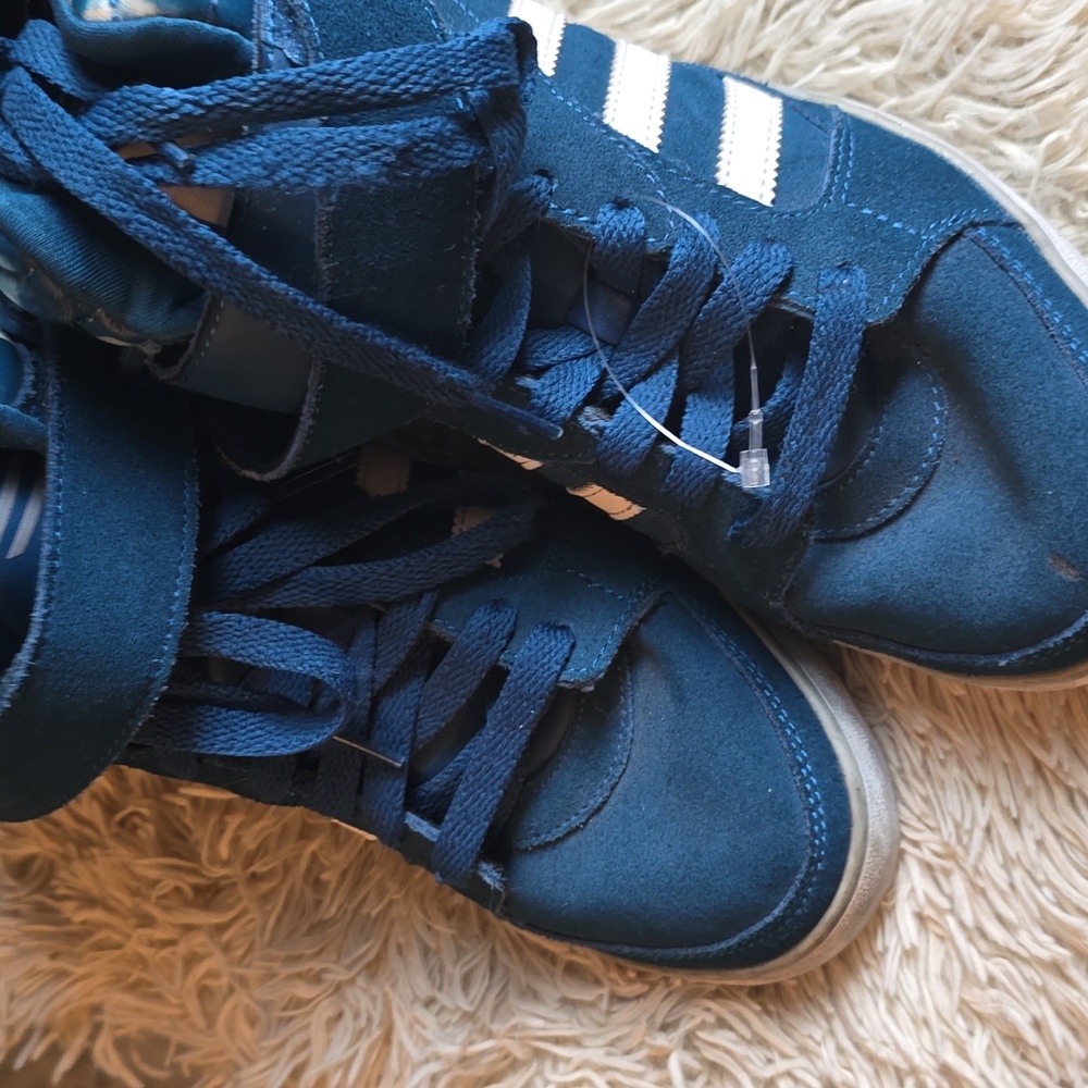 Adidas Amberlight Up high top Wedge sneakers in Trible Blue White Alumi 7.5 - Picture 3 of 12